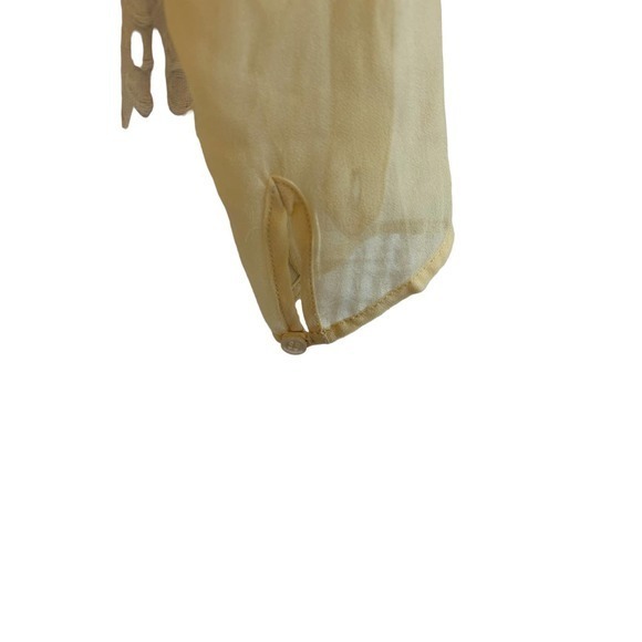 Line & Dot Size Medium Mixed Media‎ Silk Highlow Blouse Nude Tan Laginlook - Picture 5 of 7